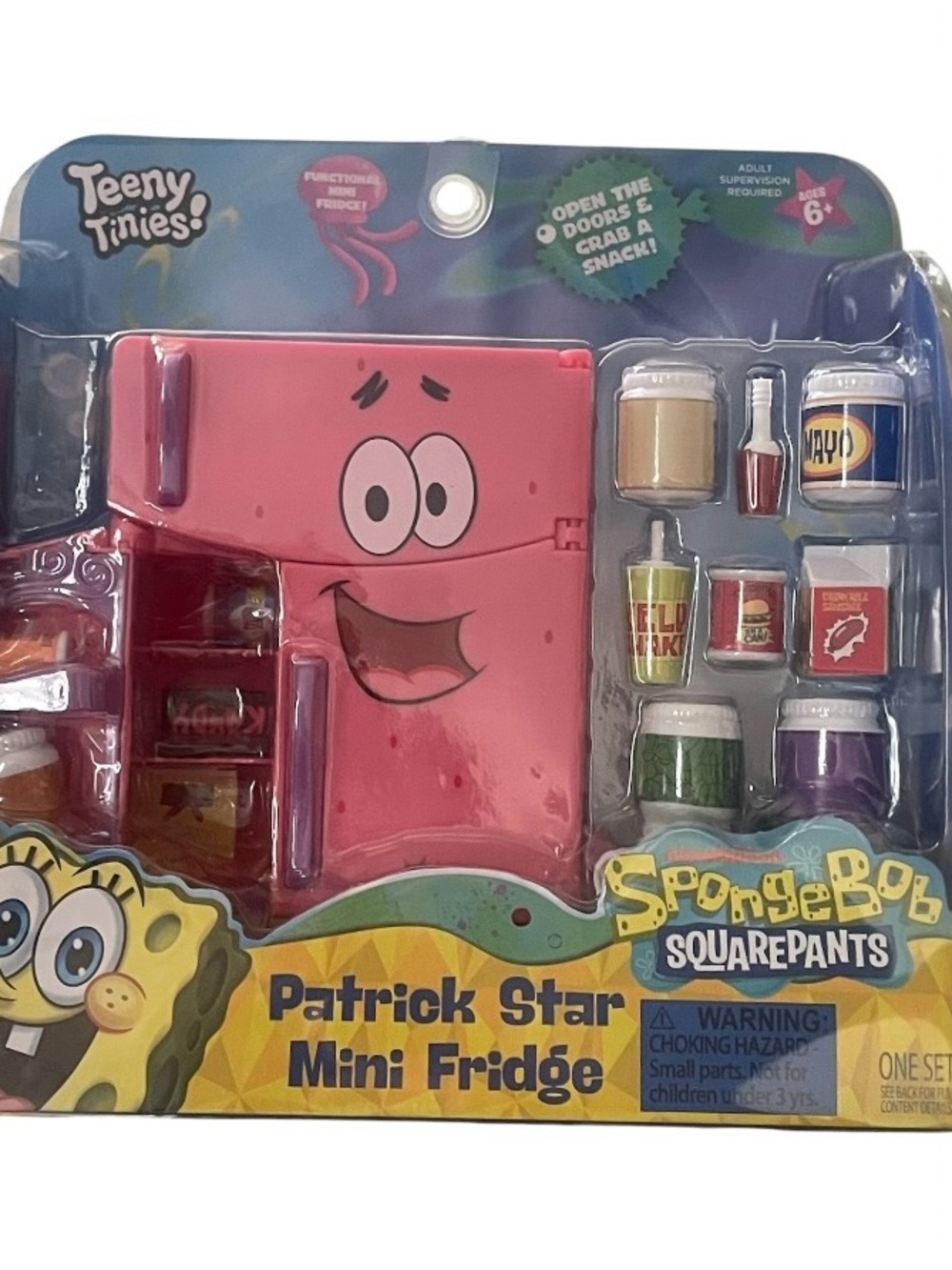 Nickelodeon SpongeBob Patrick Star Pink Mini Fridge Playset - NIB